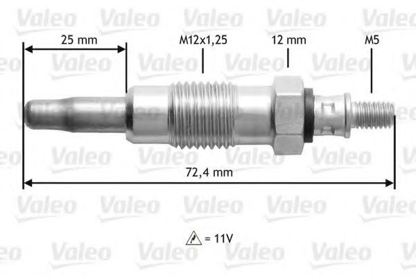 Свеча накаливания VALEO 345119 Свеча накаливания VALEO 345119