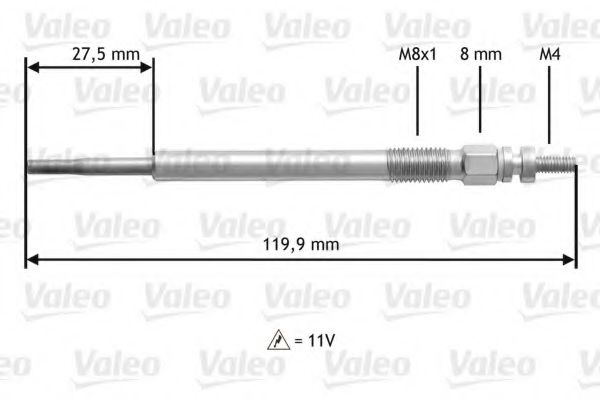 Свеча накаливания VALEO 345123 Свеча накаливания VALEO 345123