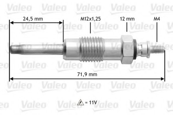 Свеча накаливания VALEO 345140 Свеча накаливания VALEO 345140