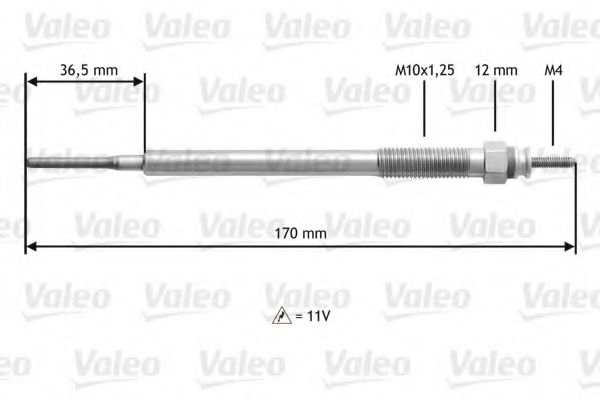 Свеча накаливания VALEO 345154 Свеча накаливания VALEO 345154