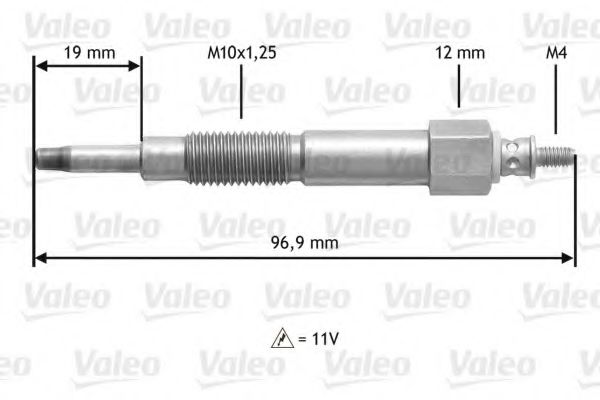 Свеча накаливания VALEO 345161 Свеча накаливания VALEO 345161