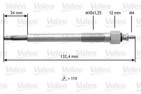 Свеча накаливания VALEO 345163 Свеча накаливания VALEO 345163