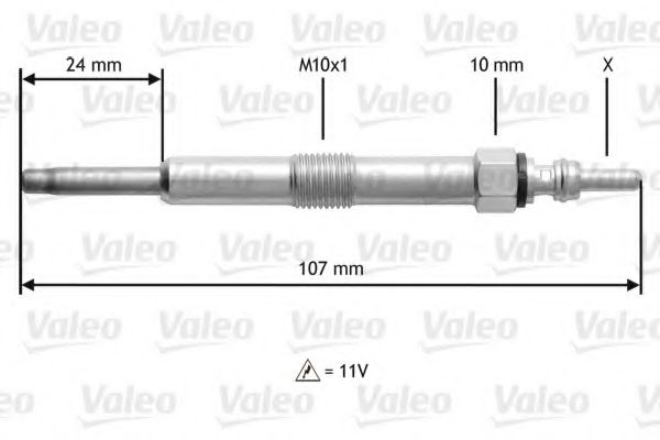 Свеча накаливания VALEO 345165 Свеча накаливания VALEO 345165