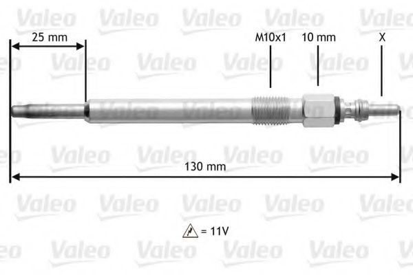 Свеча накаливания VALEO 345166 Свеча накаливания VALEO 345166