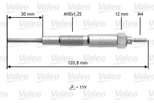 Свеча накаливания VALEO 345173 Свеча накаливания VALEO 345173