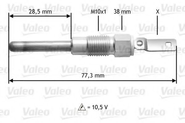 Свеча накаливания VALEO 345197 Свеча накаливания VALEO 345197