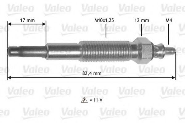 Свеча накаливания VALEO 345199 Свеча накаливания VALEO 345199