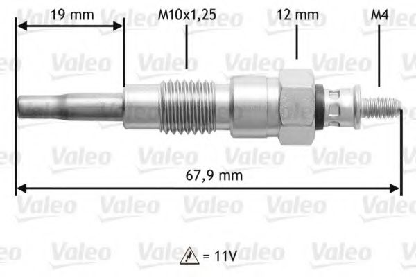 Свеча накаливания VALEO 345203 Свеча накаливания VALEO 345203