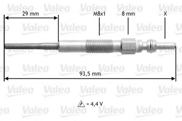 Свеча накаливания VALEO 345206 Свеча накаливания VALEO 345206