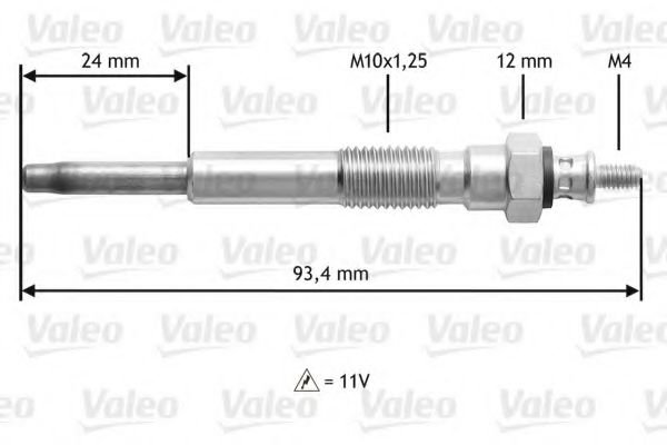 Свеча накаливания VALEO 345207 Свеча накаливания VALEO 345207
