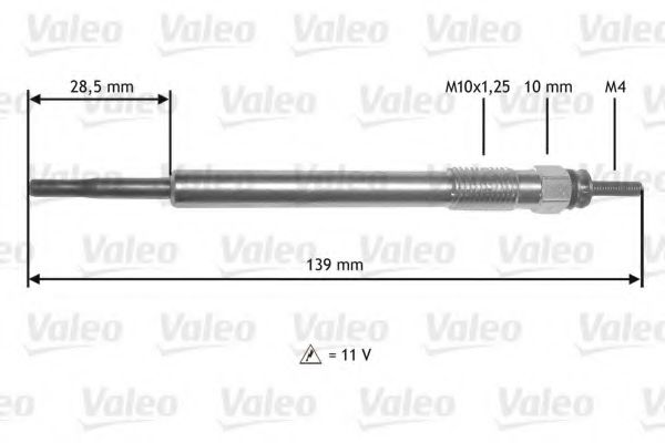 Свеча накаливания VALEO 345211 Свеча накаливания VALEO 345211