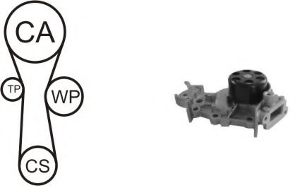 Комплект ГРМ с помпой AIRTEX WPK-174101