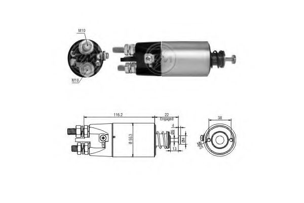 Втягивающее реле стартера MITSUBISHI M9T61971