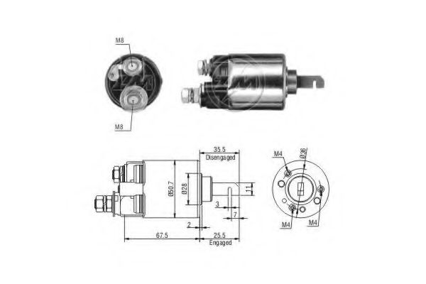 Втягивающее реле стартера Honda/Acura 31210-PC2-016
