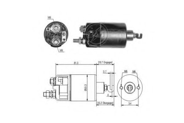 Втягивающее реле стартера SUBARU 49210-7102