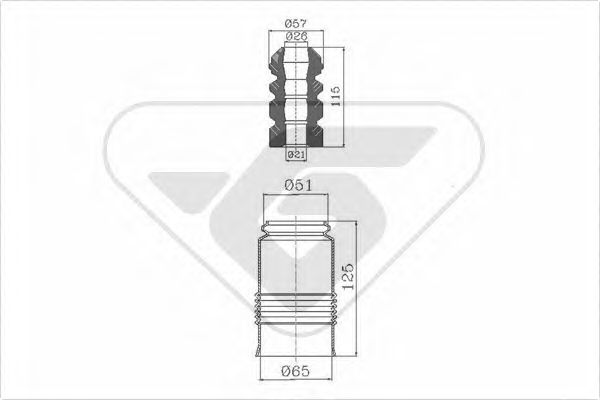 Комплект пыльника и отбойника HUTCHINSON KP020