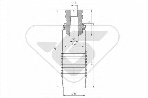 Комплект пыльника и отбойника HUTCHINSON KP065