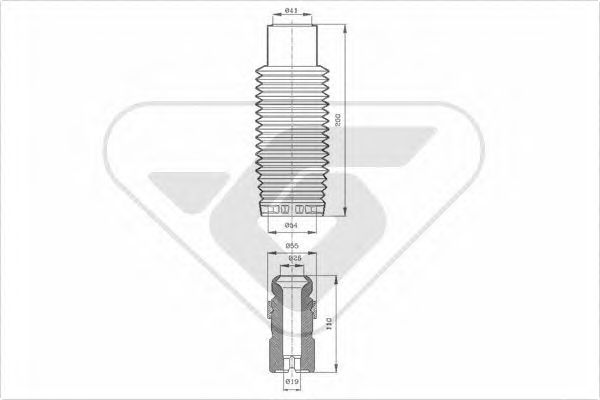 Комплект пыльника и отбойника HUTCHINSON KP096