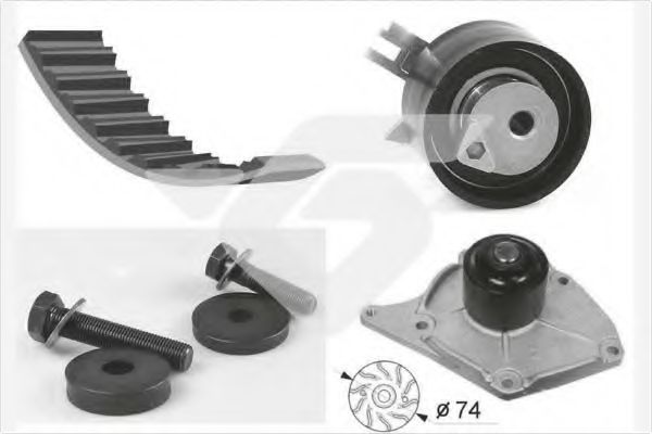 Комплект ГРМ с помпой HUTCHINSON KH 101WP63