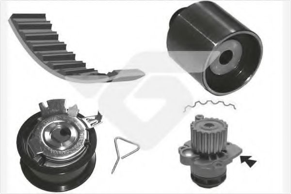 Комплект ГРМ с помпой HUTCHINSON KH 194WP57