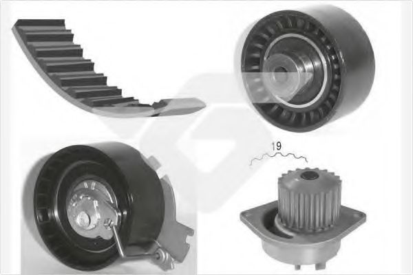 Комплект ГРМ с помпой HUTCHINSON KH 281WP37