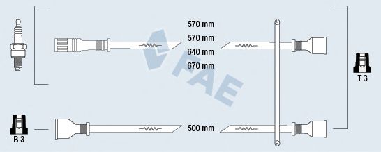 Комплект проводов зажигания fae 83010