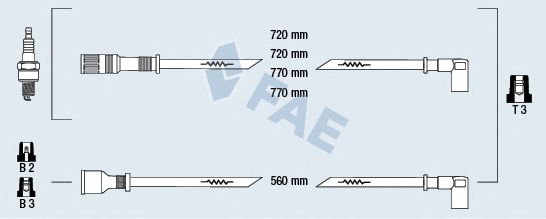 Комплект проводов зажигания fae 83020