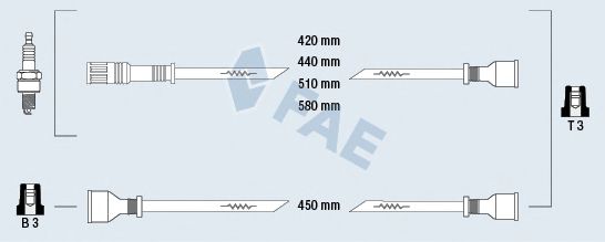 Комплект проводов зажигания fae 83030