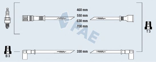 Комплект проводов зажигания fae 83040