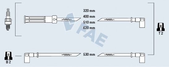 Комплект проводов зажигания fae 83080