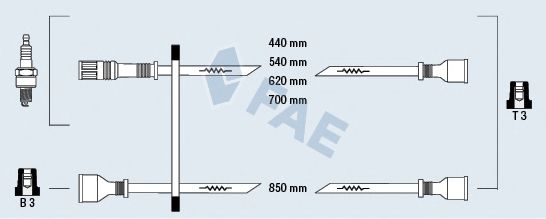Комплект проводов зажигания fae 83100