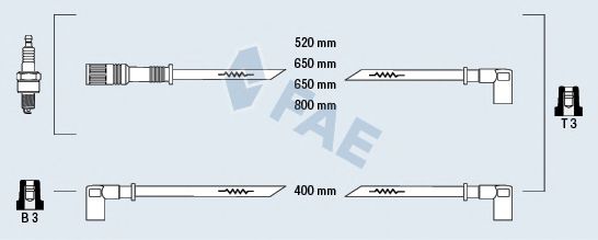 Комплект проводов зажигания fae 83110