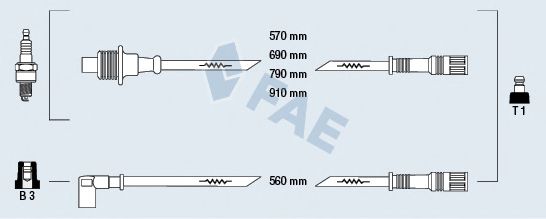 Комплект проводов зажигания fae 83120