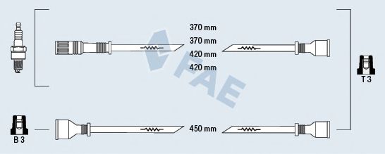 Комплект проводов зажигания fae 83140