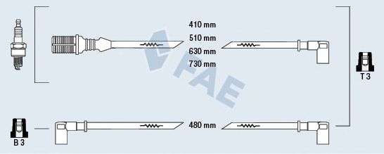 Комплект проводов зажигания fae 83150