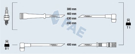 Комплект проводов зажигания fae 83170