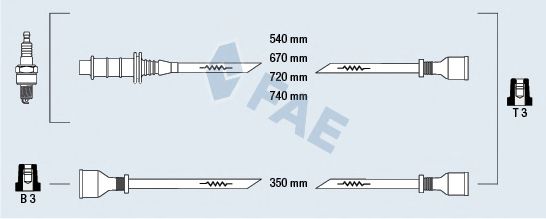 Комплект проводов зажигания fae 83200