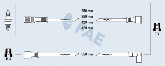 Комплект проводов зажигания fae 83210