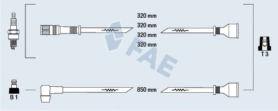 Комплект проводов зажигания fae 83220