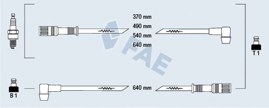 Комплект проводов зажигания fae 83230