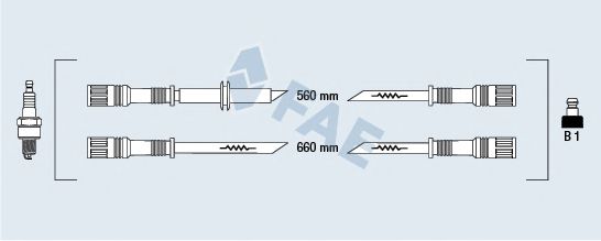 Комплект проводов зажигания fae 83300