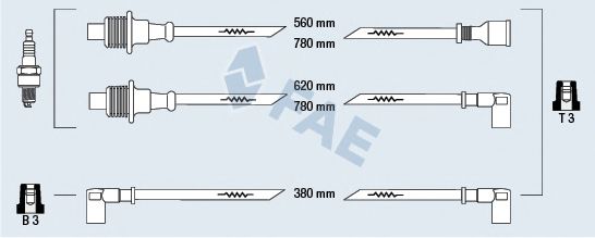 Комплект проводов зажигания fae 83310
