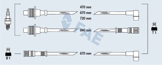 Комплект проводов зажигания fae 83320