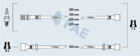 Комплект проводов зажигания fae 83340
