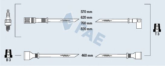Комплект проводов зажигания fae 83400
