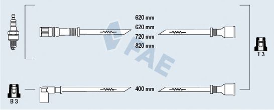 Комплект проводов зажигания fae 83460