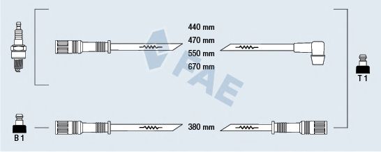 Комплект проводов зажигания fae 83490