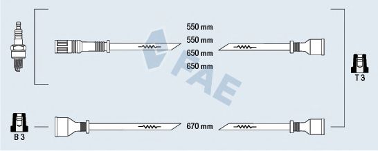 Комплект проводов зажигания fae 83500