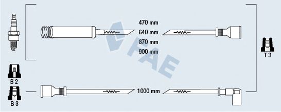 Комплект проводов зажигания fae 83530
