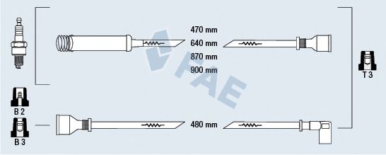 Комплект проводов зажигания fae 83550